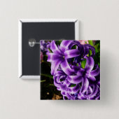 Blue Hyacinth II Spring Floral Button (Vorne & Hinten)