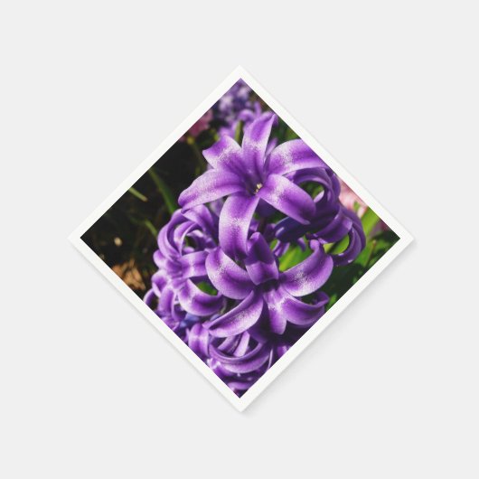 Blue Hyacinth II Spring Floral Serviette (Ecke)