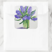 Blue Hyacinths Quadratischer Aufkleber (Tasche)