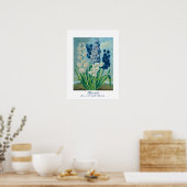 Blue Hyacinths Vintag Botanische Kunst Poster (Küche)