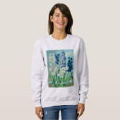 Blue Hyacinths Vintag Botanische Kunst Sweatshirt (Vorne ganz)