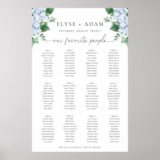 Blue Hydrangea 12 Tafelplakatposter Poster (Vorne)