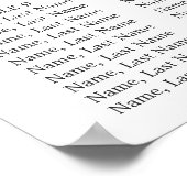 Blue Hydrangea 12 Tische Hochzeitszettel Poster (Ecke)