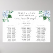 Blue Hydrangea 3 Banquet Seating Chart Fotoparte Poster (Vorne)