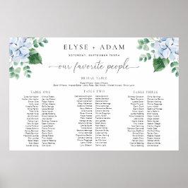 Blue Hydrangea 3 Banquet Seating Chart Fotoparte Poster