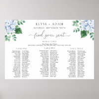 Blue Hydrangea 3 Banquet Seating Chart Fotoparte