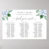 Blue Hydrangea 3 Banquet Table Plan Fotolabine Poster (Vorne)