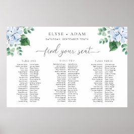 Blue Hydrangea 3 Banquet Table Plan Fotolabine Poster