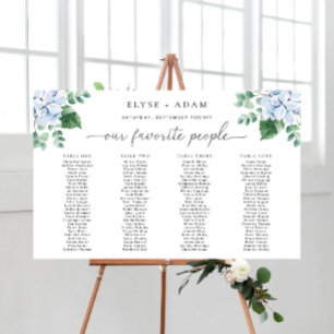 Blue Hydrangea 4 Banquet Table Seekarte Poster