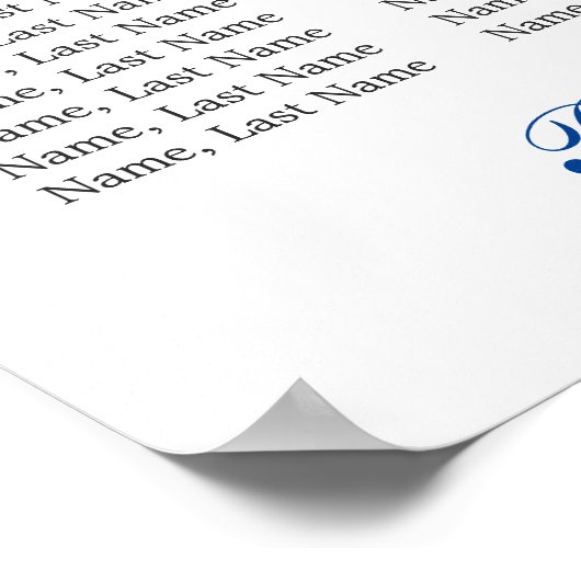 Blue Hydrangea 8 Tische Hochzeitszettel Poster (Ecke)