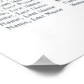 Blue Hydrangea 8 Tische Hochzeitszettel Poster (Ecke)