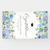 Blue Hydrangea Abschluss Glückwunsch Banner (Horizontal)