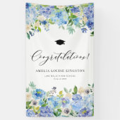 Blue Hydrangea Abschluss Glückwunsch Banner (Vertikal)