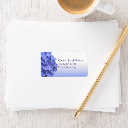Blue Hydrangea Address Labels Adressaufkleber (Insitu)