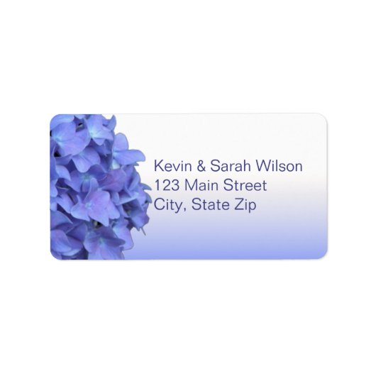 Blue Hydrangea Address Labels Adressaufkleber (Vorne)