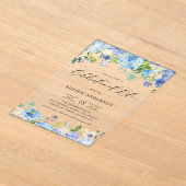 Blue Hydrangea and Ivory Rose Celebration of Life Acryleinladungen (Ablage )