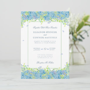Blue Hydrangea Anspruchsvolle Hochzeit Einladung