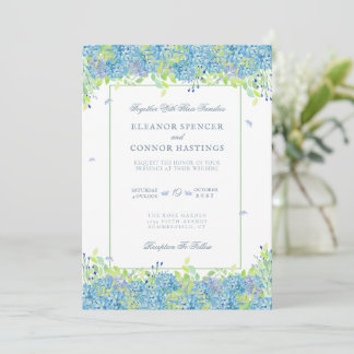 Blue Hydrangea Anspruchsvolle Hochzeit Einladung