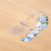 Blue Hydrangea Arch Baptism Acryleinladungen (Ablage )