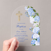 Blue Hydrangea Arch Baptism Acryleinladungen (Insitu (Handheld))