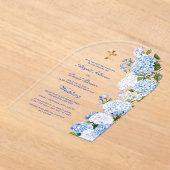 Blue Hydrangea Arch Religious Wedding Acryleinladungen (Ablage )
