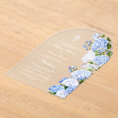 Blue Hydrangea Arch Wedding Acryleinladungen (Ablage )