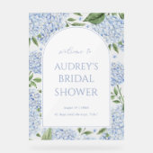 Blue Hydrangea Arched Welcome Sign, Flower Border Acrylschild (Vorderseite)