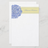 Blue Hydrangea Art Stationary Briefpapier (Vorne/Hinten)