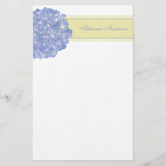 Blue Hydrangea Art Stationary Briefpapier (Vorderseite)