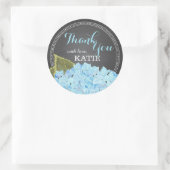 Blue Hydrangea auf Chalkboard Danke Sticker (Tasche)