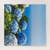 Blue Hydrangea auf dem strahlenden Ozean Puzzle (Horizontal)