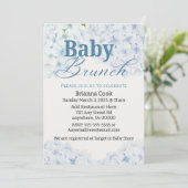 Blue Hydrangea Baby Dusche/Baby Brunch Einladungen (Stehend Vorderseite)
