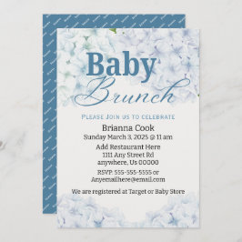 Blue Hydrangea Baby Dusche/Baby Brunch Einladungen