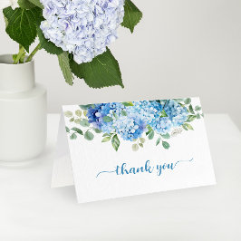 Blue Hydrangea Baby Dusche Dankeskarte