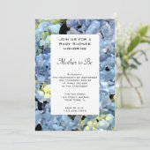 Blue Hydrangea Baby Dusche Einladung (Stehend Vorderseite)