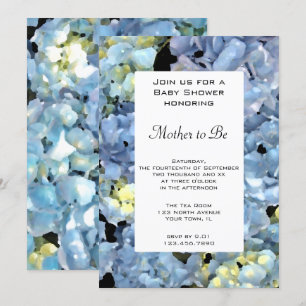 Blue Hydrangea Baby Dusche Einladung
