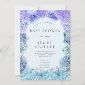 Blue Hydrangea Baby Dusche Einladung (Vorderseite)