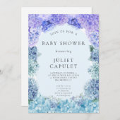Blue Hydrangea Baby Dusche Einladung (Vorne/Hinten)