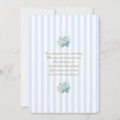 Blue Hydrangea Baby Dusche Einladung (Rückseite)