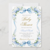 Blue Hydrangea Baby Dusche Einladung (Vorderseite)