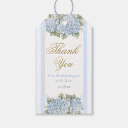 Blue Hydrangea Baby Dusche Geschenkanhänger