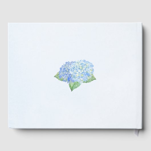 Blue Hydrangea Baby Dusche Personalisiert Gästebuch (Rückseite)