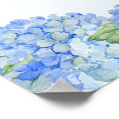 Blue Hydrangea Baby Dusche Personalisiert Poster (Ecke)
