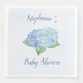 Blue Hydrangea Baby Dusche Personalisiert Serviette