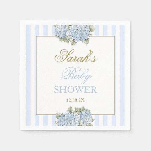 Blue Hydrangea Baby Dusche Serviette (Vorderseite)