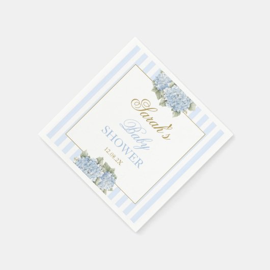 Blue Hydrangea Baby Dusche Serviette (Ecke)