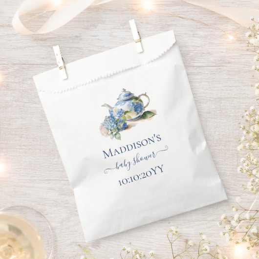Blue Hydrangea Baby Dusche Tee Party Geschenktütchen (Ausgeschnitten)