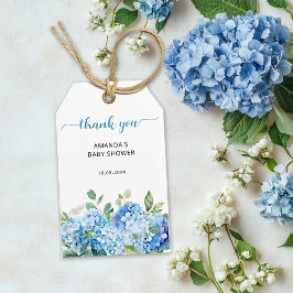 Blue Hydrangea Baby Dusche Vielen Dank Geschenkanhänger
