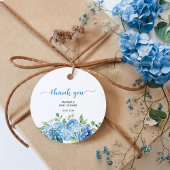 Blue Hydrangea Baby Dusche Vielen Dank Geschenkanhänger
