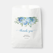 Blue Hydrangea Baby Dusche Vielen Dank Geschenktütchen (Vorderseite)